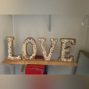 Wooden love sign
